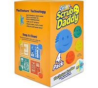 Scrub Daddy Lot de 4 éponges de Cuisine Multi-usages sans Rayures - sans BPA et fabriquées en Mousse polymère - Résistantes aux Taches, aux moisissures et aux odeurs