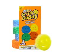 Scrub Daddy Lot de 5 éponges de Cuisine Multifonctions sans Rayures - Éponges à Vaisselle en Vrac pour Cuisine, Salle de Bain, Nettoyage Domestique et Plus Encore - Fabriquées en Mousse polymère sans