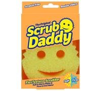 Scrub Daddy Original Éponge à Récurer Smiley Anti Rayure, Eponges Lavables Reutilisables Antibactériennes Flextexture, Eponge Vaisselle pour Menage, Cuisine et Salle de Bain, Jaune