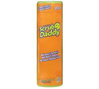 Scrub Daddy Original Éponge à Récurer Smiley Anti Rayure, Eponges Lavables Reutilisables Antibactériennes Flextexture, Eponge Vaisselle pour Menage, Cuisine et Salle de Bain, Jaune Lot de 8