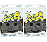 Scrub Daddy Scrub Mommy Eponge Vaisselle - Eponge Reutilisable Lavable Cuisine et Salle de Bain, Accessoire Maison, Flextexture sans Gratter, Produits et Accessoires de Nettoyage, Gris (Lot de 2)