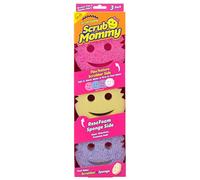 Scrub Daddy Scrub Mommy - Lot de 3 éponges à vaisselle multi-usages sans rayures, sans BPA et fabriquées en mousse polymère, résistantes aux taches et aux odeurs, exclusivité en ligne