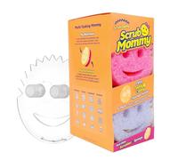 Scrub Daddy Scrub Mommy Lot de 6 éponges à Vaisselle Multifonctions sans Rayures + Porte-éponge - sans BPA et fabriquée avec de la Mousse polymère - Éponge de Cuisine résistante aux Taches et aux