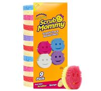 Scrub Daddy Scrub Mommy Lot de 9 éponges de Cuisine pour Vaisselle et déversements - Éponges à récurer Double Face - Multicolores - Résistantes aux Taches et aux odeurs