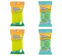 Scrub Daddy Sponge Daddy et Scour Daddy Essentials, Éponges de Cuisine pour Le Nettoyage, Tampons Non Rayants avec FlexTexture, Éponges Vaisselle pour Le Lavage, Cuisine & Salle de Bain