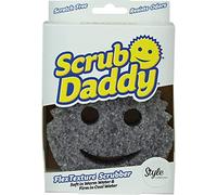 Scrub Daddy Style Éponge à Récurer Smiley Anti Rayure, Eponges Lavables Reutilisables Antibactériennes Flextexture, Eponge Vaisselle pour Menage, Cuisine et Salle de Bain, Gris