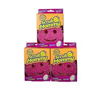 Scrub Mommy Lot de 3 éponges de Nettoyage Double Face - Gommage Ferme et éponge Douce en Un - Scrub Daddy à récurer changeant de Texture - Rose