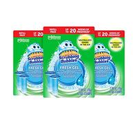 Scrubbing Bubbles Lot de 3 tampons de nettoyage pour toilettes en gel frais, aide à garder les toilettes propres et aide à prévenir le calcaire et les anneaux, parfum d'agrumes, 12 tampons