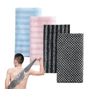 Scrubbing Towel - 4 Pieces Long Back Scrubber Double Sided Body Scrub Towels, Deep Cleansing Scrub Towel, Ideal for Men and Women, Use for Spa Bathroom and Home, Bath Accessories, 39.37x8.66x0.2 Inch