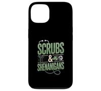 Scrubs and Shenanigans Nurse St Patrick Day Coque pour iPhone 13