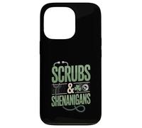 Scrubs and Shenanigans Nurse St Patrick Day Coque pour iPhone 13 Pro
