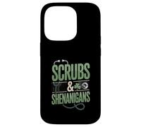 Scrubs and Shenanigans Nurse St Patrick Day Coque pour iPhone 14 Pro
