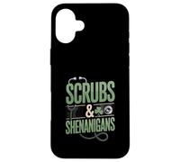 Scrubs and Shenanigans Nurse St Patrick Day Coque pour iPhone 16 Plus