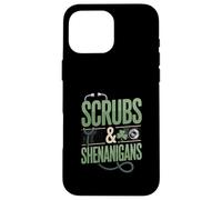 Scrubs and Shenanigans Nurse St Patrick Day Coque pour iPhone 16 Pro Max