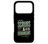 Scrubs and Shenanigans Nurse St Patrick Day Coque pour iPhone 17 Pro