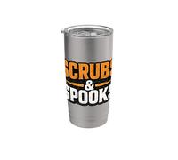 Scrubs & Spooks Humour médical pour infirmière Halloween Gobelet isotherme en acier inoxydable double paroi