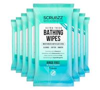 SCRUBZZ Alternative au bain - Serviettes de bain extra larges pour adultes - 80 lingettes - Lingettes nettoyantes jetables pour le corps - Idéales pour la gym, le camping, post-chirurgie - Serviettes