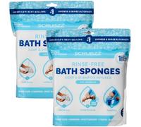 Scrubzz Lingettes de bain jetables sans rinçage - Lingettes de douche tout-en-un à usage unique - Vaporisez simplement, faites mousser et séchez sans shampooing ni rinçage (Lot de 2, Sans parfum)