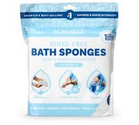 Scrubzz Lingettes de bain à lit jetable Paquet de 25 pour les personnes âgées Voyage Camping à usage unique Shampooing Douche Sans rinçage (1 paquets)