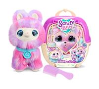 SCRUFFALUVS Scruffs de Compagnie tie-Dye Peluche mystère, 19 cm - Lave et découvre Un Husky, Un Lapin ou Un Lama - avec Caisse de Transport Deluxe de 22 cm, Soigne et Joue, Cadeau pour Enfant