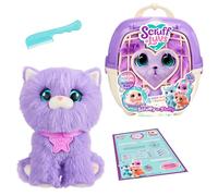 Scruffs de Compagnie ScruffaLuvs - Peluche mystère, 19 cm - Lave, découvre et adopte Un Chaton Violet - avec Caisse de Transport Deluxe de 22 cm, Soigne et Joue, Cadeau pour Enfant