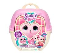 Scruffs de Compagnie ScruffaLuvs Rose - Peluche mystère, 19 cm - Lave et découvre Un Chiot, Un Lapin ou Un Chaton - avec Caisse de Transport Deluxe de 22 cm