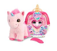 Scruffs Licorne ScruffaLuvs - Rose - Peluche mystère, 19 cm - Lave et découvre 1 Licorne avec Corne spéciale, 4 à Collectionner - Caisse de Transport Deluxe avec Corne dorée de 28 cm, Soigne et Joue