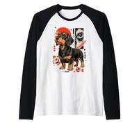 Scruffy Teckel Urban Kawaii Dog Art Manche Raglan