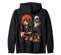 Scruffy Teckel Urban Kawaii Dog Art Sweat à Capuche