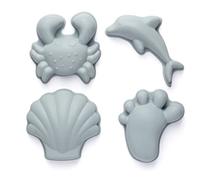Scrunch Moules à sable en silicone pour empreintes de pieds - Jouets de plage pour enfants pour châteaux de sable et jeux de plage - Moules en silicone écrasables pour bac à sable, jeux de plage et