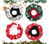 Scrunchies Pour Cheveux - Lot de 4 Confortables à Thème Noël - Barrettes Élastiques à Cheveux Chouchous - pour Salle de Bain Fête École Cadeau