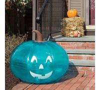 SCS Direct 35" Gonflable géant Halloween Teal Citrouille Citrouille Teal Officiel AllergyFriendly Truc du Projet ou Traiter Decor Tous Les Supports de Vente F.A.R.E.