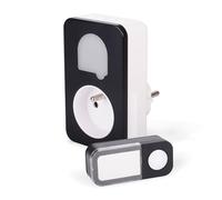 SCS Sentinel - Carillon Sans Fil Sans Pile Noir - Enfichable, Prise Intégrée - 150 m - Énergie Cinétique - Installation Immédiate, Usage Domestique Moderne - Accessoire Maison Sonnerie - CSF0109