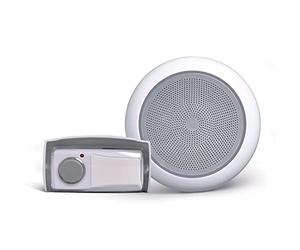 SCS Sentinel - CSF0082 - Carillon sans Fil avec Halo Lumineux - Sonnette Longue Portée 80 m - 8 Mélodies - Bouton Poussoir avec Pile GP23 12V - AirBell 80