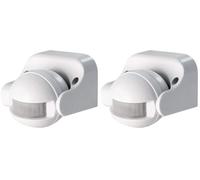 SCS Sentinel, HCN0043, Détecteur de Mouvement pour Éclairage Extérieur, Distance Détection 12 m en Champ Libre, Angle 180°, IP44, LightSensor Blanc (Lot de 2)
