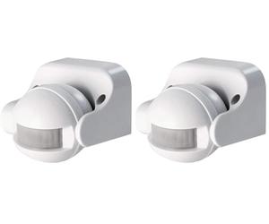SCS Sentinel, HCN0043, Détecteur de Mouvement pour Éclairage Extérieur, Distance Détection 12 m en Champ Libre, Angle 180°, IP44, LightSensor Blanc (Lot de 2)