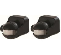 SCS Sentinel, HCN0044, Détecteur de Mouvement pour Éclairage Extérieur, Distance Détection 12 m en Champ Libre, Angle 180°, IP44, LightSensor Noir (Lot de 2)