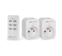 SCS Sentinel HCN0077 Intérieures-2 Prises + 1 Télécommande, Fréquence 433,92 MHz, Modèle Compact, Couleur Blanche, Facile à Installer et Utiliser, Idéal pour Maison et Bureau, Blanc
