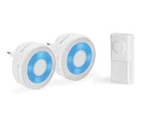 SCS SENTINEL Lot de 2 carillons enfichables sans fil sans pile avec halo lumineux avec 1 bouton - EcoBell 100 Light x2