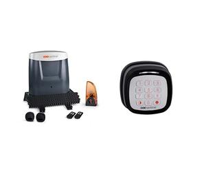 SCS Sentinel, MCO0108 Motorisation crémaillères Portail Coulissant, 24V, 2 télécommandes portée 50m & AAA0045 - Clavier de Codage Sans Fil pour Ouverture Portail Totale et Piétonne