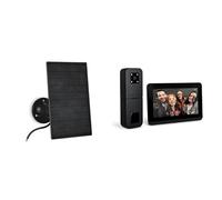 SCS Sentinel - Pack de 2 produits : 1 Panneau Solaire Heyview Air + 1 Interphone Vidéo sans Fil HeyView AIR - Portée 350m - Vision Nocturne Couleur