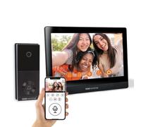 SCS Sentinel, PVF0058, Interphone vidéo, Portier Vidéo 2 Fils avec Écran Tactile 10", Visiophone Filaire, Platine de Rue, Sonnette, Support Mural, Adaptateur, Visserie, VisioWiFi 10