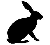 SCSHY Autocollant De Voiture 12.4 * 14.3Cm Mignon Oreilles Érigées Lapin Lièvre Autocollant De Voiture Décoratif Drôle Decal Car Styling Noir/Argent