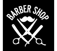 SCSHY Autocollant De Voiture 13.4Cm * 13Cm Drôle Barber Shop Coiffeur Moustache Vinyle Noir/Argent Autocollant De Voiture
