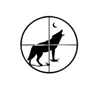 SCSHY Autocollant De Voiture 15.2 * 15.2Cm Loup Sauvage dans La Vue des Armes À Feu Croix Mode Chasse Voiture Autocollant Vinyle Camion Voiture Carrosserie Décalcomanie Noir/Argent