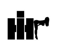 SCSHY Autocollant De Voiture 17,2 Cm * 11,8 Cm Mode Vinyle Réfléchissant Ih Fille Voiture Fenêtre Autocollant Décalque Noir Argent Graphique