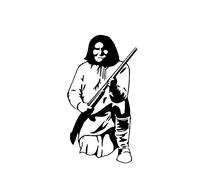 SCSHY Autocollant De Voiture 7.8 * 14.1Cm Vivid Leader Hunter Warrior Decal Couvrant Le Corps Soldat Autocollant De Voiture Noir/Argent Vinyle