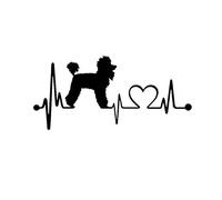 SCSHY Autocollant De Voiture Bande Dessinée 3D Caniche Heartbeat Chien Autocollant De Voiture Automobiles Motos Accessoires Extérieurs Vinyle Stickers 19Cm * 8.9Cm