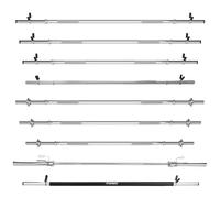 ScSPORTS® Barre d'Haltères Standard - 120/140/160/180 cm, 30/50 mm, Acier, Chrome - Barre d'Haltère Long pour Fitness à Maison, Entraînement en Salle, Haltérophilie (Fermeture à ressort (180cm))