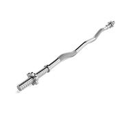 ScSPORTS® Barre EZ Curl - 120cm, Ø 30/50mm, Poignée Moletée Antidérapante, Acier Inoxydable, Fermeture en Étoile - Musculation, Fitness, Haltère Ondulée